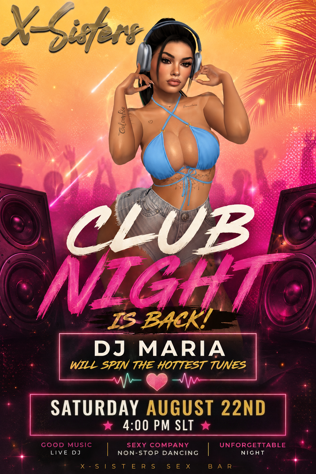 X-Sisters Club DJ Event Second Life
